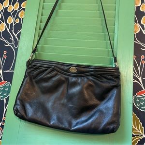 Etienne Aigner Original Snap Closure Vintage Black Leather Bag